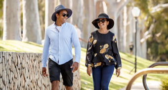 Couple walking in the park